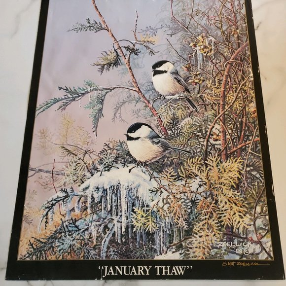 JANUARY THAW Chickadee Poster by Scott Zoellick - Picture 1 of 15